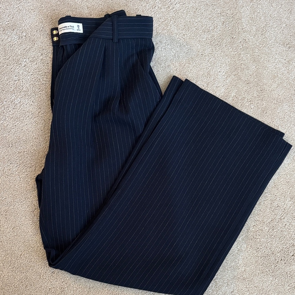 Abercrombie & Fitch Dark Blue Pinstripe Dress Pants